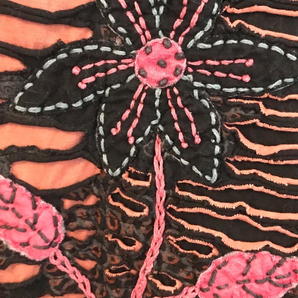 Leopards & Roses dress M art to wear florals crochet knee length festival boho - Picture 6 of 12